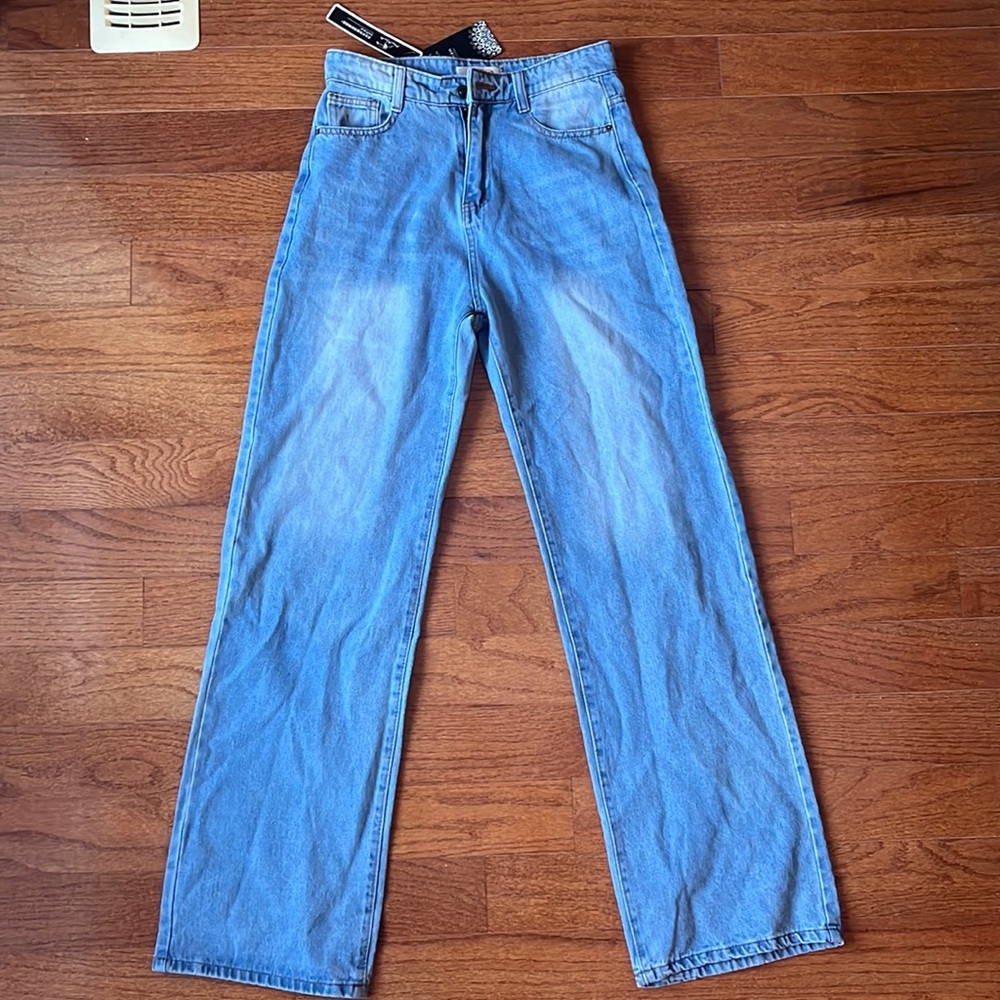 High waist wide leg jeans